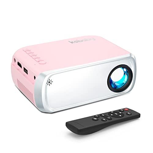 Portable Projector, Outdoor Projector, LED Aesthetic Video Mini Projector for Outdoor Portable Movies Compatible with HDMI, USB, Laptop, TV Stick, iOS and Android Phone, Pink - GEAR4EVER