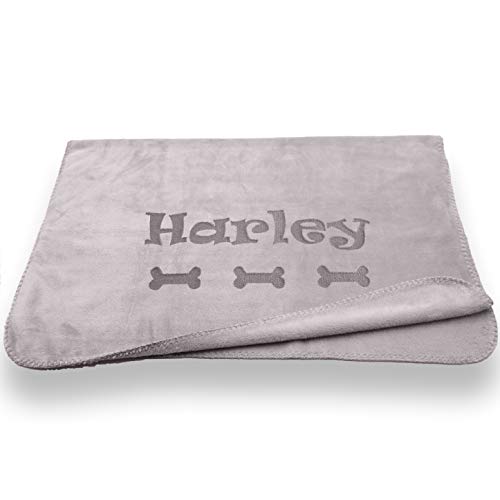 Custom Catch Personalized Dog Blanket - Gray or Beige - Large