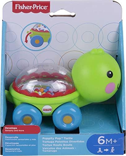 Fisher-Price Baby Crawling Toy Poppity Pop Turtle Push-Along Vehicle With Ball Popping Sounds For Ages 6+ Months - Better Savings Group