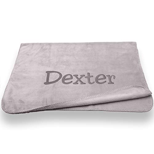 Custom Catch Personalized Dog Blanket - Gray or Beige - Large