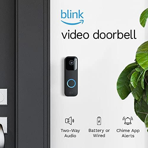 Blink Video Doorbell | Two-way audio, HD video, motion and chime app alerts and Alexa enabled — wired or wire-free (Black) - GEAR4EVER