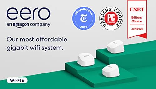 Amazon eero 6+ mesh Wi-Fi system | Fast and reliable gigabit speeds | connect 75+ devices | Coverage up to 4,500 sq. ft. | 3-pack, 2022 release - GEAR4EVER