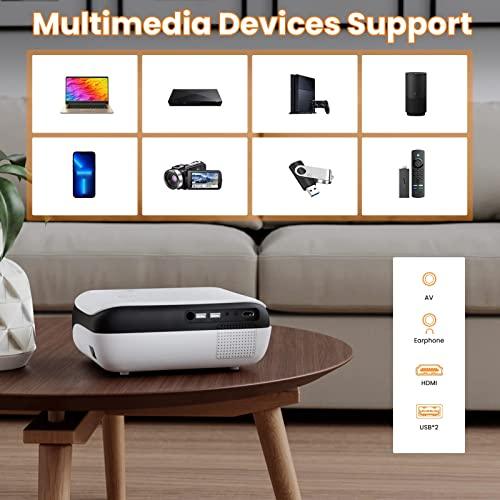 HAPPRUN Projector, Native 1080P Bluetooth Projector with 100''Screen, 9500L Portable Outdoor Movie Projector Compatible with Smartphone, HDMI,USB,AV,Fire Stick, PS5 - GEAR4EVER