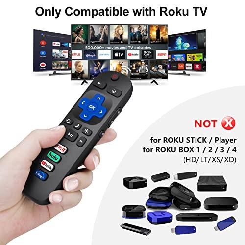 (Pack of 2) Replacement Remote Control Only for Roku TV, Compatible for TCL Roku/Hisense Roku/Onn Roku/Sharp Roku/Element Roku/Westinghouse Roku/Philips Roku Smart TVs (Not for Roku Stick and Box) - GEAR4EVER