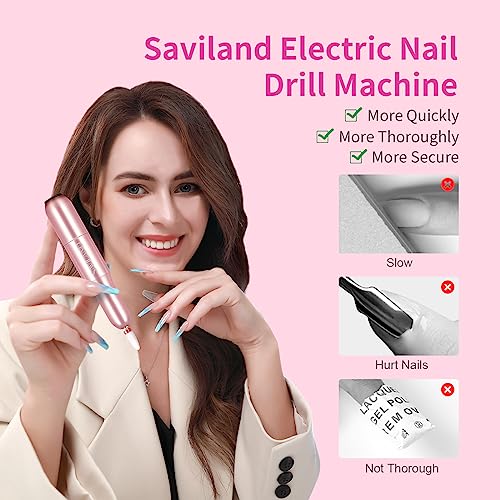 Saviland Electric Nail Drill - Electric Nail File Efile Nail Drill Professional Manicure with 6PCS Nail Drill Bits & 51Pcs Sanding Bands