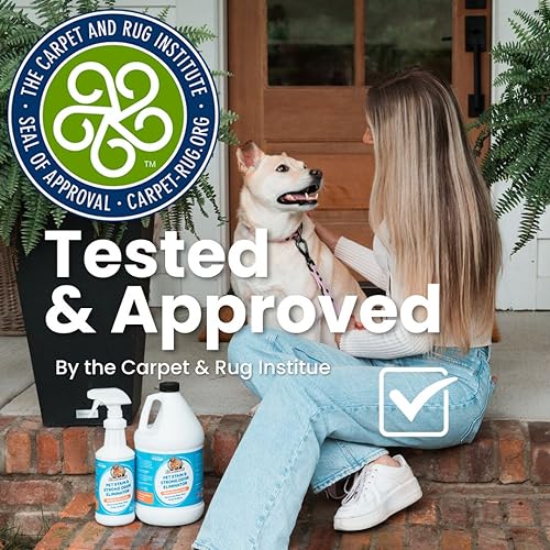 FurryFreshness Extra Strength Cat or Dog Pee Stain & Permanent Odor Remover + Smell Eliminator -Removes Stains from Pets & Kids Including Urine or Blood- Lifts Old Carpet Stains- 32oz Spray