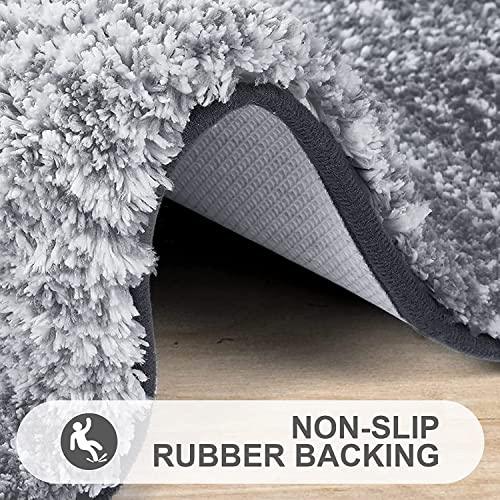 Luxury Bathroom Rug Mat 24x16, Extra Soft and Absorbent Microfiber Bath Rugs, Non-Slip Plush Shaggy Bath Carpet, Machine Wash Dry, Bath Mats for Bathroom Floor, Tub and Shower, Grey - Better Savings Group