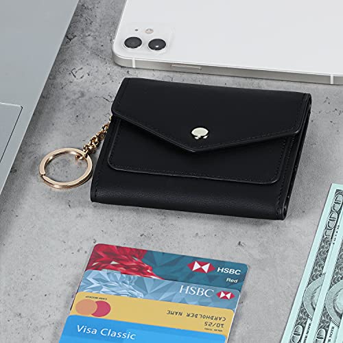 Gostwo women's Small Wallet RFID Blocking Wallet Change Pouch Credit Card Holder Mini Bifold Purse(Black)