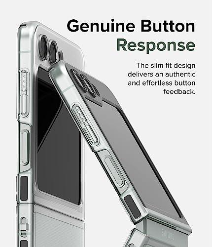 Ringke Slim [Anti-Fingerprint Technology] Compatible with Samsung Galaxy Z Flip 5 Case for Women and Men, Smudge Proof Translucent Elegant 5G Cover with Lanyard Hole - Matte Clear - GEAR4EVER