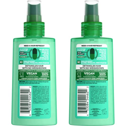 Garnier Fructis Pure Clean Detangler + Air Dry Spray, 5.0 Fl Oz, 2 Count (Packaging May Vary)