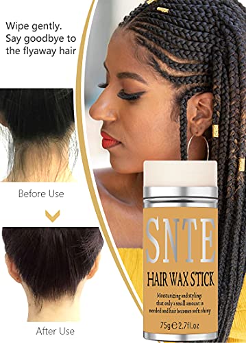 Samnyte Hair Wax Stick, Wax Stick for Hair Slick Stick, Hair Wax Stick for Flyaways Hair Gel Stick Non-greasy Styling Cream for Fly Away & Frizz Hair 2.7 Oz