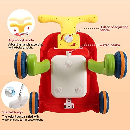 CUTE STONE Sit-to-Stand Learning Walker, 2 in 1 Baby Walker, Early Educational Child Activity Center, Multifunctional Removable Play Panel, Baby Music Learning Toy Gift for Infant Boys Girls - Better Savings Group