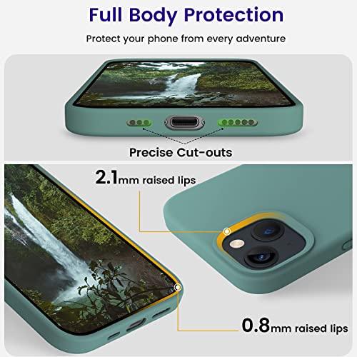 OTOFLY Designed for iPhone 13 Phone Case, Silicone Shockproof Slim Thin Phone Case for iPhone 13 6.1 inch Midnight Green - GEAR4EVER