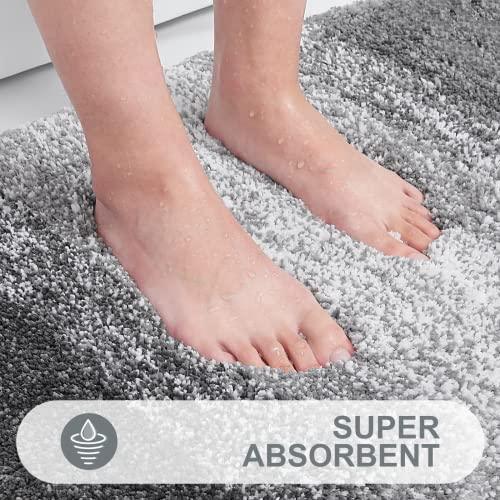 Luxury Bathroom Rug Mat 24x16, Extra Soft and Absorbent Microfiber Bath Rugs, Non-Slip Plush Shaggy Bath Carpet, Machine Wash Dry, Bath Mats for Bathroom Floor, Tub and Shower, Grey - Better Savings Group