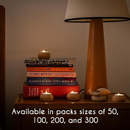 Stonebriar 100 Pack Unscented Tea Light Candles with 6-7 Hour Extended Burn Time