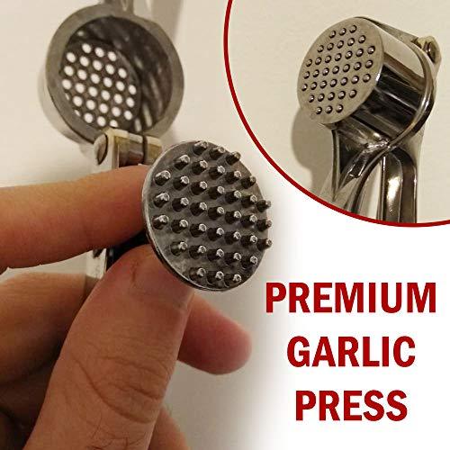 Garlic Press Mincer Ginger Crusher Squeezer Heavy Duty Metal Garlic Presser Chopper Slicer (Classic) - Better Savings Group