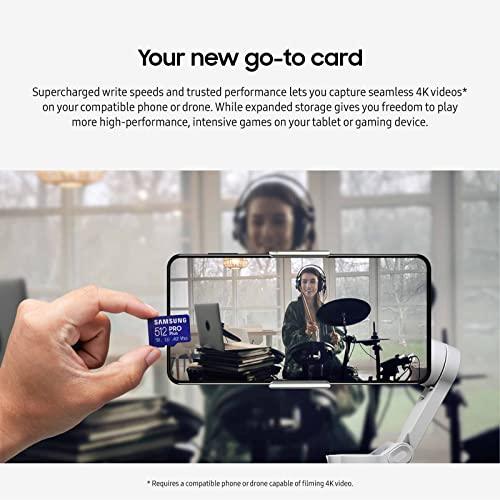 SAMSUNG PRO Plus microSD Memory Card + Adapter, 512GB MicroSDXC, Up to 180 MB/s, Full HD & 4K UHD, UHS-I, C10, U3, V30, A2 for Android Phones, Tablets, GoPRO, DJI Drone, MB-MD512SA/AM, 2023 - GEAR4EVER