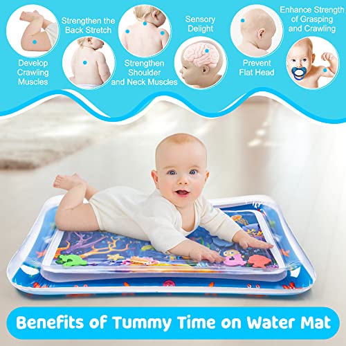 Yeeeasy Tummy Time Water Mat 丨Inflatable Tummy Time Water Play Mat for Babies, Infants and Toddlers 3 to 12 Months Promote Development Toys Baby Gifts