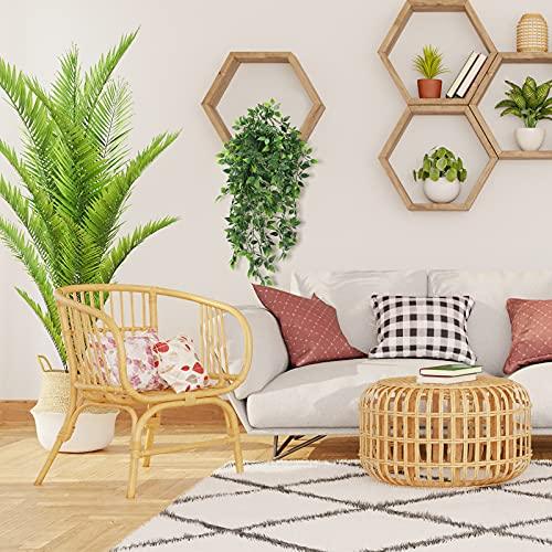 Whonline Artificial Hanging Plants Small Fake Potted Plants, Faux Plants for Indoor Outdoor Aesthetic Office Living Room Shelf Decor (1 Pack) - Better Savings Group