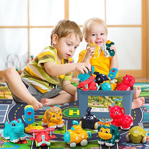 ALASOU 9 Sets Animal Car Toys with Playmat/Storage Box|Baby Toys 12-18 Months|Toys for 1 2 3 Year Old Boy|1st Birthday Gifts for Infant Toddlers - Better Savings Group