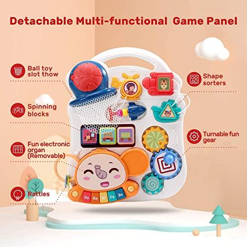 CUTE STONE Sit-to-Stand Learning Walker, 2 in 1 Baby Walker, Early Educational Child Activity Center, Multifunctional Removable Play Panel, Baby Music Learning Toy Gift for Infant Boys Girls - Better Savings Group