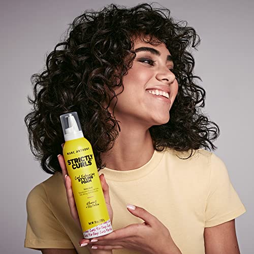 Marc Anthony Strictly Curl Enhancing Styling Foam , Extra Hold - Vitamin E & Silk Proteins Transforms Frizzy Hair to Full , Shiny , Defined Curls - Sulfate-Free Anti-Frizz Styling Mousse Product