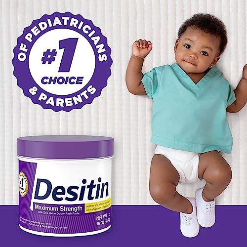 Desitin Maximum Strength Baby Diaper Rash Cream with 40% Zinc Oxide for Treatment, Relief & Prevention, Hypoallergenic, Phthalate- & Paraben-Free Paste, 16 oz