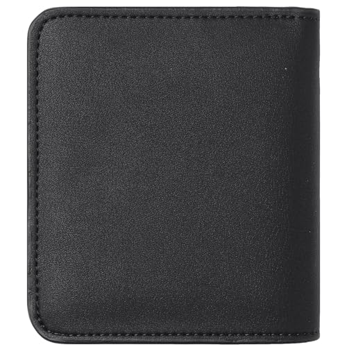 Toughergun Womens Rfid Blocking Small Compact Bifold Luxury Genuine Leather Pocket Wallet Ladies Mini Purse with ID Window (01 ReNapa Black)