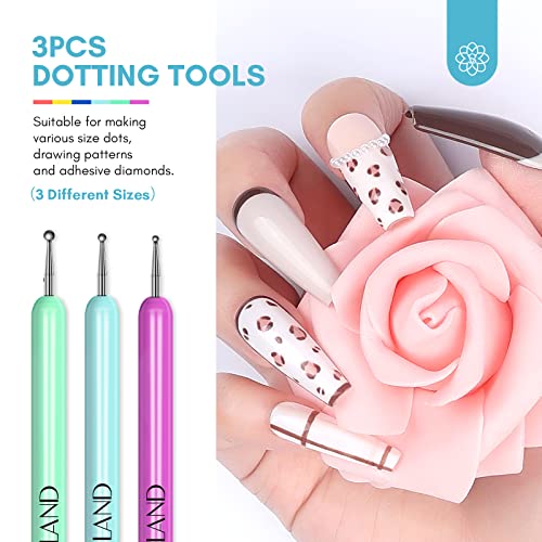 Saviland 6PCS Nail Art Brushes Set – Multifunctional Nail Brushes for Nail Art Nail Design Brush Gel Nail Brush for Nail Extension Nail Art Liner Brush 3 Sizes Dotting Tools for DIY, Christmas Gifts