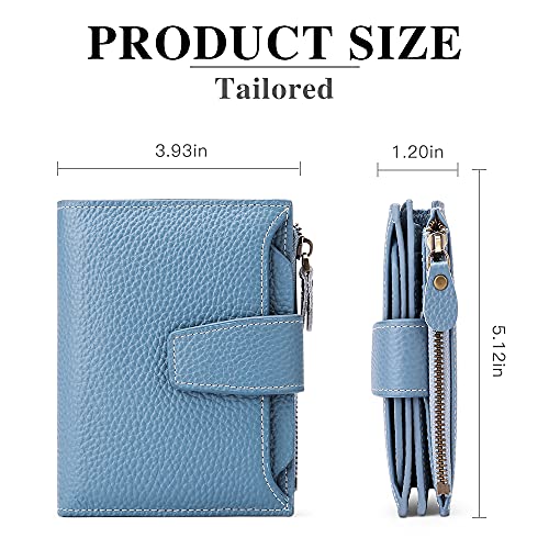 FALAN MULE Small Wallet for Women Genuine Leather Bifold Compact RFID Blocking