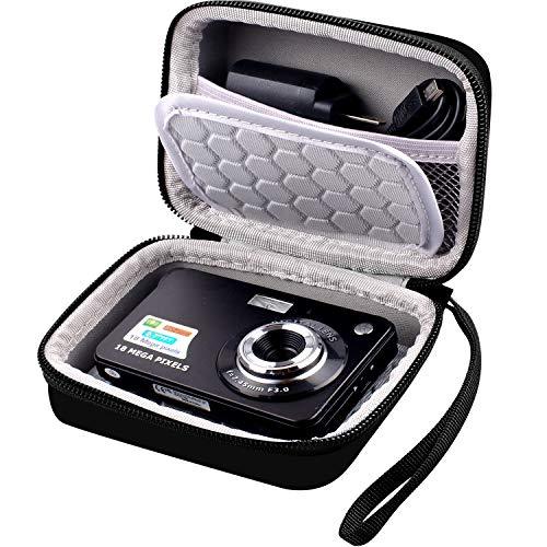 Carrying & Protective Case for Digital Camera, AbergBest 21 Mega Pixels 2.7" LCD Rechargeable HD/Kodak Pixpro/Canon PowerShot ELPH 180/190 / Sony DSCW800 / DSCW830 Cameras for Travel - Black - GEAR4EVER