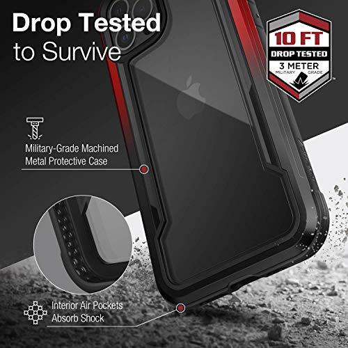 RAPTIC Shield Case Compatible with iPhone 12 Case & iPhone 12 Pro Case, Shock Absorbing Protection, Durable Aluminum Frame, 10ft Drop Tested, Fits iPhone 12 & 12 Pro, Black & Red - GEAR4EVER