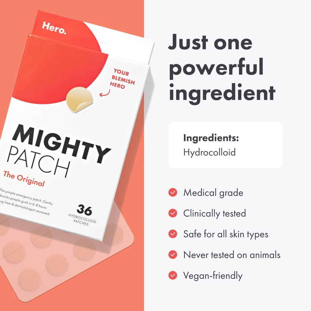 Mighty Patch Original from Hero Cosmetics - Hydrocolloid Acne Pimple Patch for Covering Zits and Blemishes - Better Savings Group