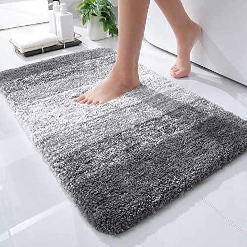 Luxury Bathroom Rug Mat 24x16, Extra Soft and Absorbent Microfiber Bath Rugs, Non-Slip Plush Shaggy Bath Carpet, Machine Wash Dry, Bath Mats for Bathroom Floor, Tub and Shower, Grey - Better Savings Group