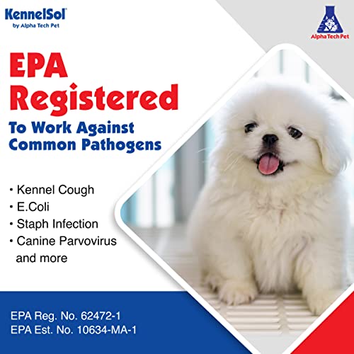 KennelSol 1-Step Kennel Cleaner - EPA Registered Liquid Concentrate Disinfectant and Deodorizer, Effective Against Bacteria and Viruses - 1 Gallon by Alpha Tech Pet