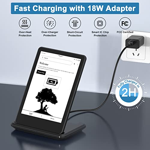 VIOK Wireless Charger Compatible with Kindle Paperwhite Signature Edition Only, Foldable Wireless Charging Station Dock for Wireless KindIe (Not for Other KindIes)