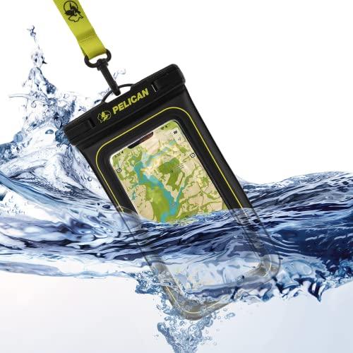 Pelican 2 Pack Marine - IP68 Waterproof Phone Pouch/Case(Regular Size)-Floating Waterproof Phone Case For iPhone 14 Pro Max/ 13 Pro Max/ 12 Pro Max/ 11/ S23 - Detachable Lanyard-Black/Yellow - GEAR4EVER