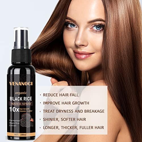 Venanoci Hair Growth Serum, Rice Water for Hair Growth for Women & Men, Hair Loss Treatment, Rice Water Spray for Damaged Dry Hair Treatment, Hair Regrowth Treatment for Thicker Longer Fuller Hair with Castor oil Ginger - Better Savings Group