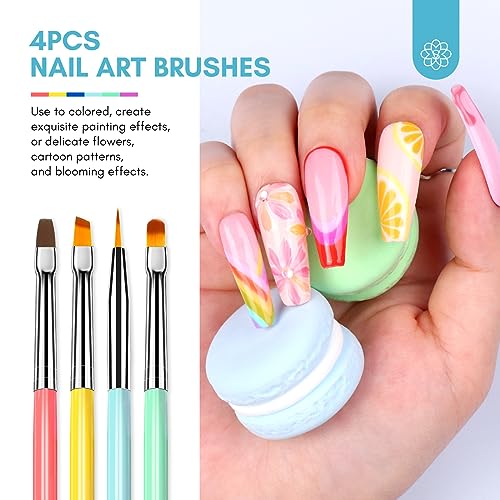 Saviland 6PCS Nail Art Brushes Set – Multifunctional Nail Brushes for Nail Art Nail Design Brush Gel Nail Brush for Nail Extension Nail Art Liner Brush 3 Sizes Dotting Tools for DIY, Christmas Gifts