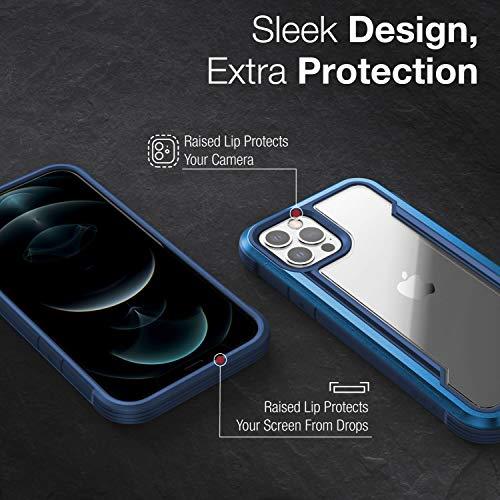 RAPTIC Shield Case Compatible with iPhone 12 Case & iPhone 12 Pro Case, Shock Absorbing Protection, Durable Aluminum Frame, 10ft Drop Tested, Fits iPhone 12 & 12 Pro, Blue - GEAR4EVER