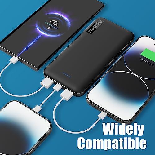 Miady 2-Pack 10000mAh Dual USB Portable Charger, USB-C Fast Charging Power Bank, Backup Charger for iPhone 14, Galaxy S22, Pixel and etc - GEAR4EVER