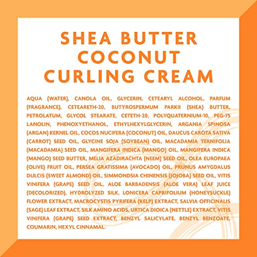 Cantu Coconut Curling Cream with Shea Butter for Natural Hair, 12 oz (Packaging May Vary)