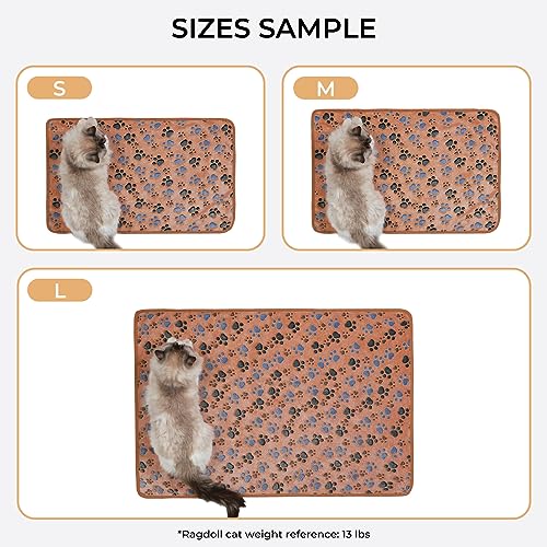 Luciphia 1 Pack 3 Blankets Super Soft Fluffy Premium Fleece Pet Blanket Flannel Throw for Dog Puppy Cat Paw Brown/Pink/White Small(23x16 inch)