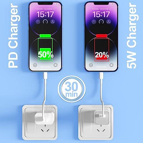 iPhone Charger [Apple MFi Certified] 2 Pack 20W PD USB C Wall Fast Charger Adapter with 2 Pack 6FT Type C to Lightning Cable Compatible with iPhone 14 13 12 11 Pro Max XR XS X,iPad - GEAR4EVER