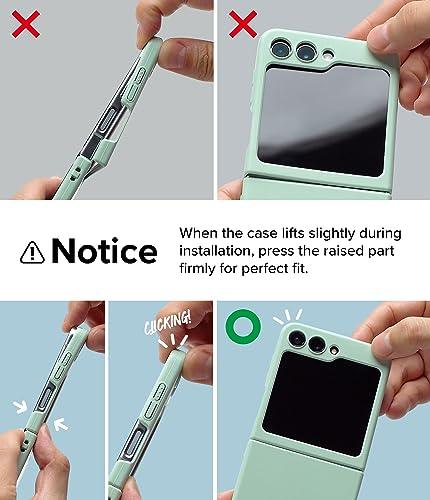 Ringke Slim [Anti-Fingerprint Technology] Compatible with Samsung Galaxy Z Flip 5 Case for Women and Men, Smudge Proof Translucent Elegant 5G Cover with Lanyard Hole - Matte Clear - GEAR4EVER