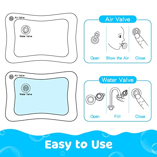 Yeeeasy Tummy Time Water Mat 丨Inflatable Tummy Time Water Play Mat for Babies, Infants and Toddlers 3 to 12 Months Promote Development Toys Baby Gifts