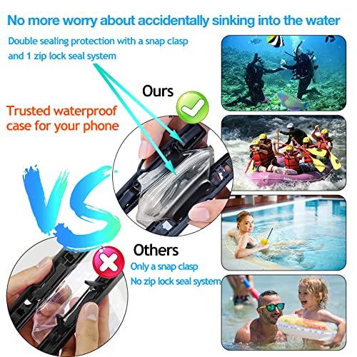 AiRunTech Waterproof Case, Waterproof Cell Phone Dry Bag Compatible for iPhone 14/13/12/12 Pro Max/11/11 Pro/SE/Xs Max/XR/8P/7 Galaxy up to 7.0", Phone Pouch for Beach Kayaking Travel (2 Pack) - GEAR4EVER