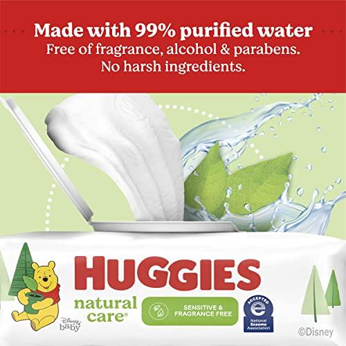 Huggies Natural Care Sensitive Baby Wipes, Unscented, Hypoallergenic, 99% Purified Water, 10 Flip-Top Packs (560 Wipes Total) - Better Savings Group