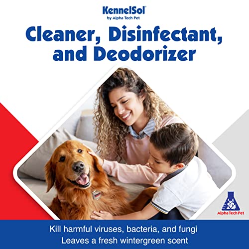 KennelSol 1-Step Kennel Cleaner - EPA Registered Liquid Concentrate Disinfectant and Deodorizer, Effective Against Bacteria and Viruses - 1 Gallon by Alpha Tech Pet