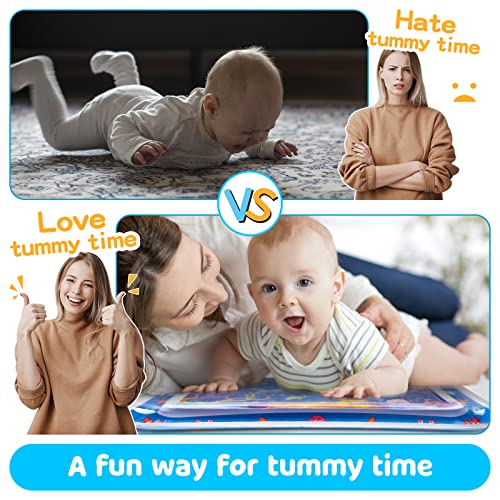 Yeeeasy Tummy Time Water Mat 丨Inflatable Tummy Time Water Play Mat for Babies, Infants and Toddlers 3 to 12 Months Promote Development Toys Baby Gifts